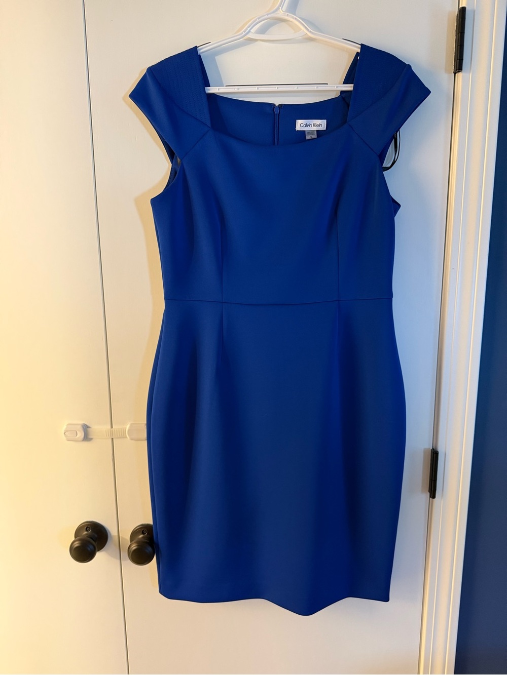 Calvin Klein Cobalt Blue Cap-Sleeve Sheath Dress